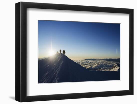 Sunrise from Summit of Mont Blanc, 4810M, Haute-Savoie, French Alps, France, Europe-Christian Kober-Framed Photographic Print