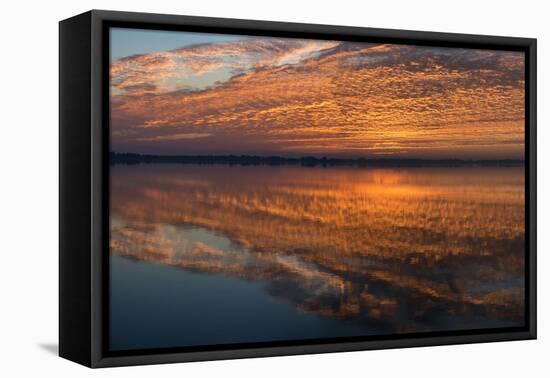 Sunrise Highlighting the Clouds Causing Dramatic Sky and Reflections-Sheila Haddad-Framed Premier Image Canvas