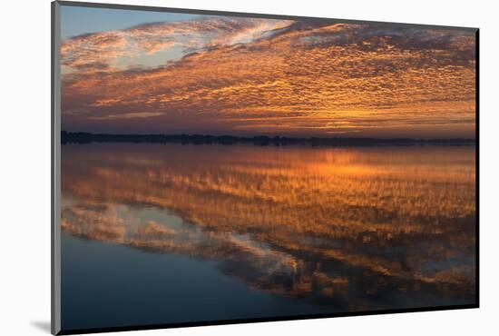 Sunrise Highlighting the Clouds Causing Dramatic Sky and Reflections-Sheila Haddad-Mounted Photographic Print