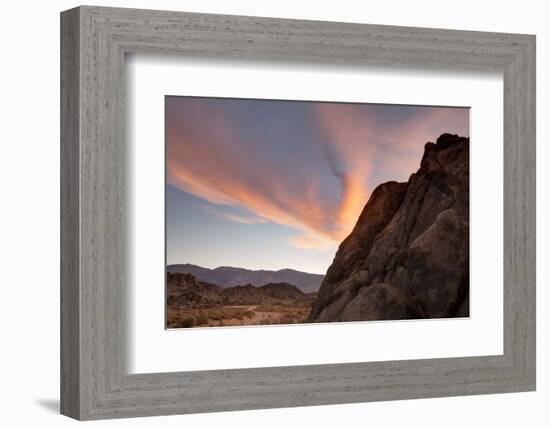 Sunrise Highlights the Clouds Above the Alabama Hills Region-James White-Framed Photographic Print