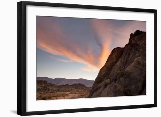 Sunrise Highlights the Clouds Above the Alabama Hills Region-James White-Framed Photographic Print