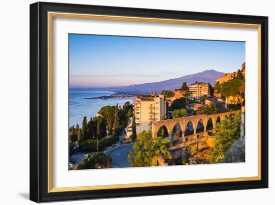 Sunrise Hitting the Top of Mount Etna Volcano-Matthew Williams-Ellis-Framed Photographic Print