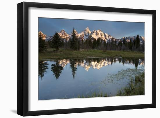 Sunrise In Grand Teton National Park At Schwalbachers Landing-Liam Doran-Framed Photographic Print