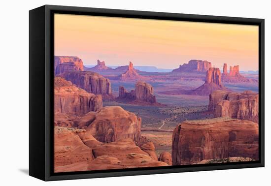 Sunrise in Hunts Mesa, Monument Valley, Arizona, USA-Elena_Suvorova-Framed Premier Image Canvas
