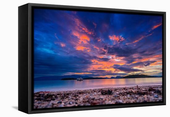 Sunrise in Nidri Lefkas Island Greece-Remy Musser-Framed Premier Image Canvas