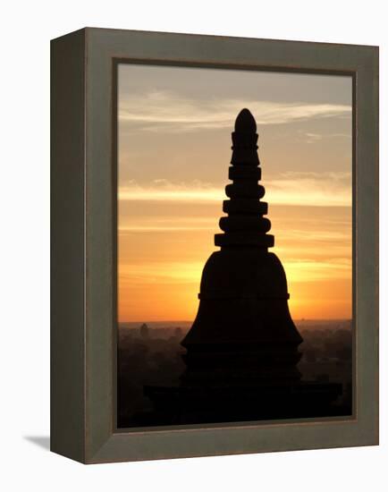 Sunrise in the Buddhist Temples of Bagan (Pagan), Myanmar (Burma)-Julio Etchart-Framed Premier Image Canvas