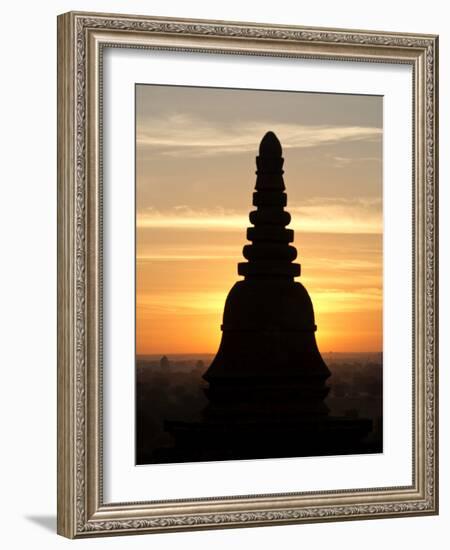 Sunrise in the Buddhist Temples of Bagan (Pagan), Myanmar (Burma)-Julio Etchart-Framed Photographic Print