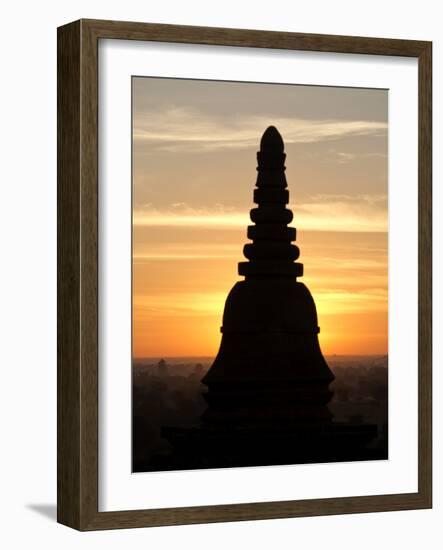 Sunrise in the Buddhist Temples of Bagan (Pagan), Myanmar (Burma)-Julio Etchart-Framed Photographic Print