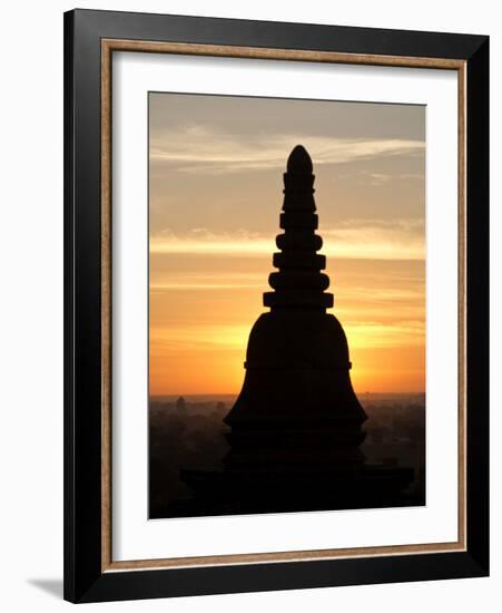 Sunrise in the Buddhist Temples of Bagan (Pagan), Myanmar (Burma)-Julio Etchart-Framed Photographic Print