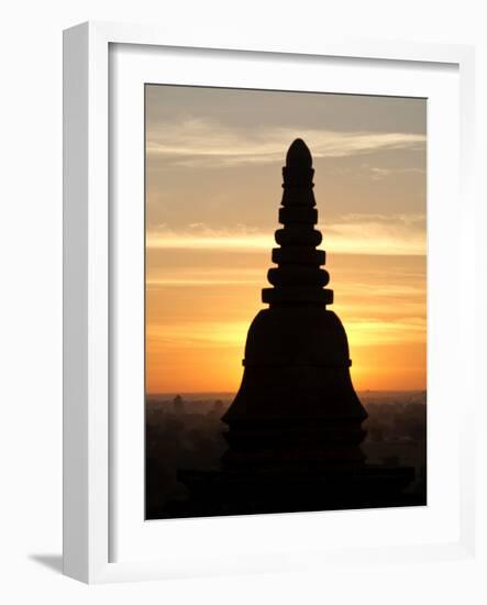 Sunrise in the Buddhist Temples of Bagan (Pagan), Myanmar (Burma)-Julio Etchart-Framed Photographic Print