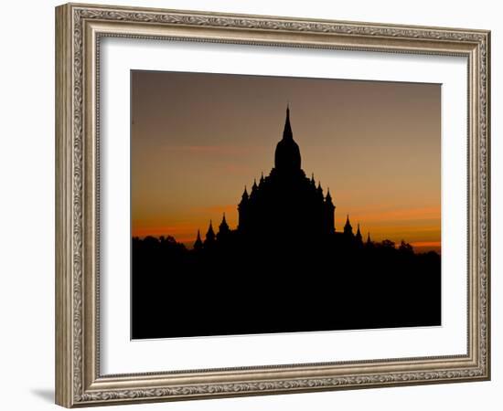 Sunrise in the Buddhist Temples of Bagan (Pagan), Myanmar (Burma)-Julio Etchart-Framed Photographic Print