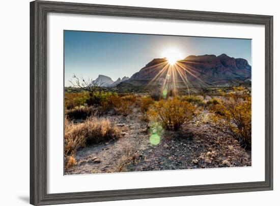 Sunrise in the Chisos Mountains Big Bend National Park-B Norris-Framed Photographic Print