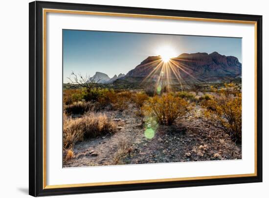 Sunrise in the Chisos Mountains Big Bend National Park-B Norris-Framed Photographic Print