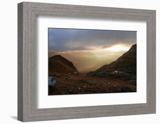 Sunrise in the Fladinger Mountain On the Left, Alps, South Tirol-Rolf Roeckl-Framed Photographic Print