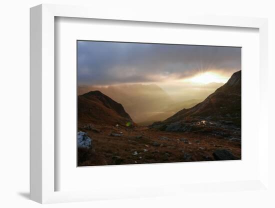 Sunrise in the Fladinger Mountain On the Left, Alps, South Tirol-Rolf Roeckl-Framed Photographic Print