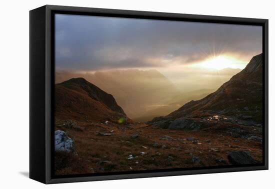 Sunrise in the Fladinger Mountain On the Left, Alps, South Tirol-Rolf Roeckl-Framed Premier Image Canvas