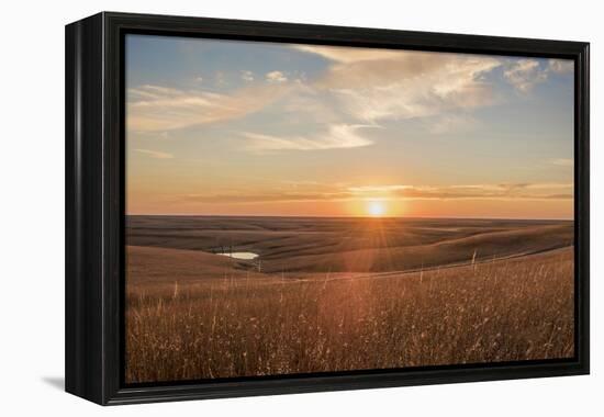 Sunrise in the Kansas Flint Hills-Michael Scheufler-Framed Premier Image Canvas