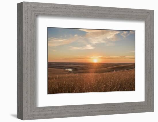 Sunrise in the Kansas Flint Hills-Michael Scheufler-Framed Photographic Print