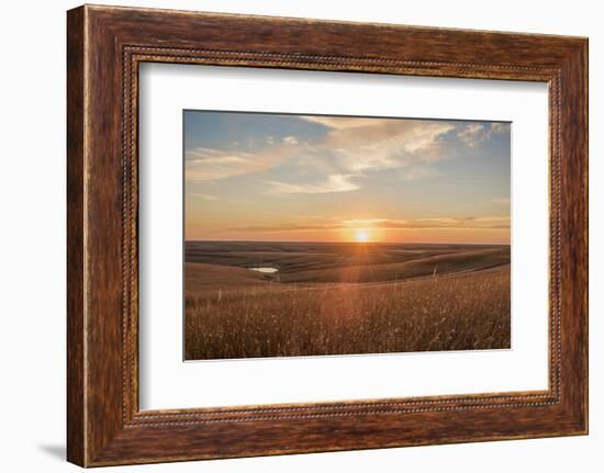 Sunrise in the Kansas Flint Hills-Michael Scheufler-Framed Photographic Print