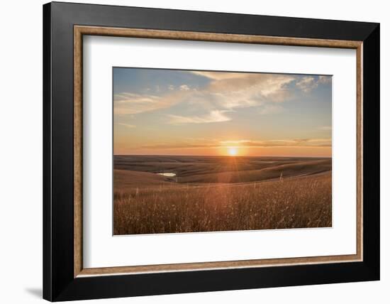 Sunrise in the Kansas Flint Hills-Michael Scheufler-Framed Photographic Print