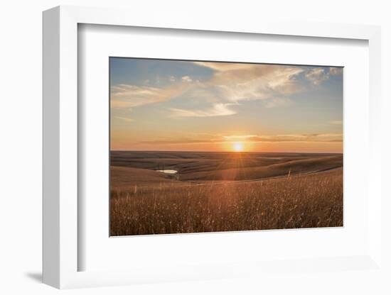 Sunrise in the Kansas Flint Hills-Michael Scheufler-Framed Photographic Print