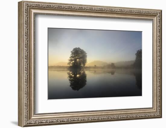 Sunrise in the Naab, Germany, Bavaria, Upper Palatinate, Kallmunz-Volker Preusser-Framed Photographic Print