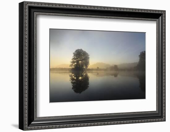 Sunrise in the Naab, Germany, Bavaria, Upper Palatinate, Kallmunz-Volker Preusser-Framed Photographic Print