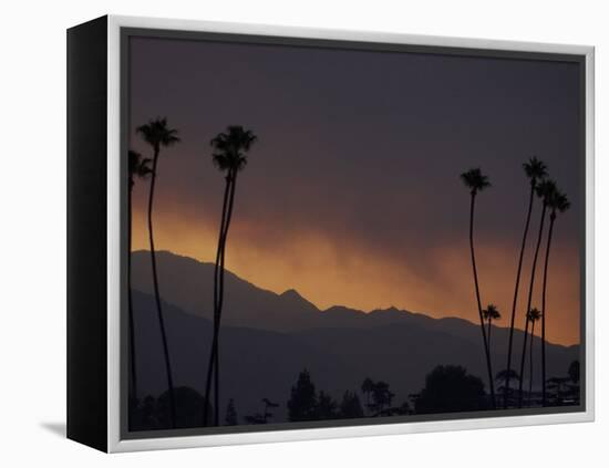 Sunrise in the San Gabriel Mountains Santa Anita 24th, October 2003-null-Framed Premier Image Canvas