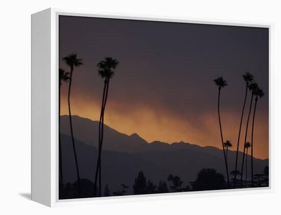 Sunrise in the San Gabriel Mountains Santa Anita 24th, October 2003-null-Framed Premier Image Canvas