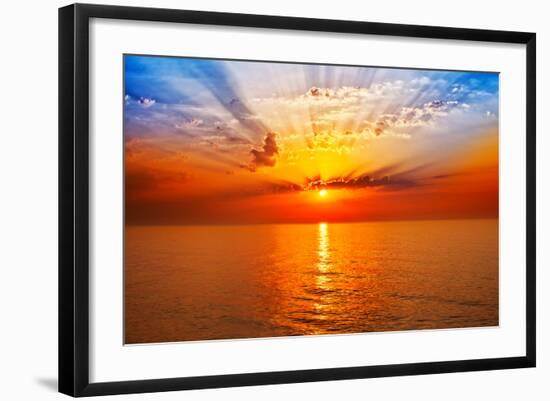 Sunrise in the Sea-merydolla-Framed Photographic Print