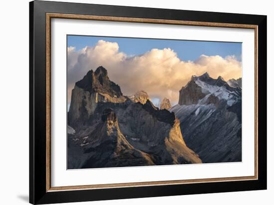 Sunrise In Torres Del Paine After A Light Dusting Of Snow On The Peakes Of The Cuernos-Joe Azure-Framed Photographic Print