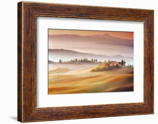 Sunrise in Val d'Orcia-Marcin Sobas-Framed Photographic Print