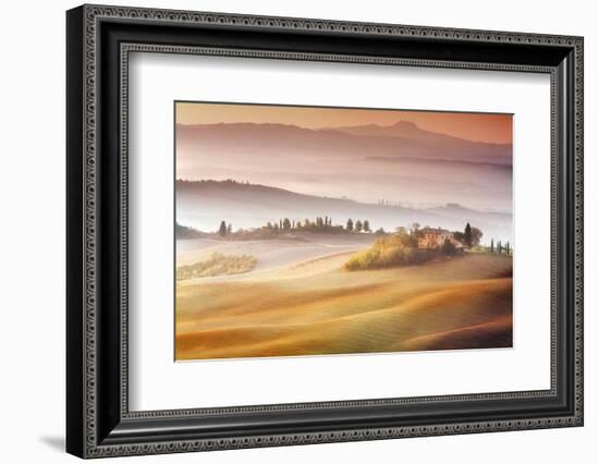 Sunrise in Val d'Orcia-Marcin Sobas-Framed Photographic Print