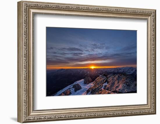 Sunrise in Watzmann with Dachstein Mountain and Steinernes Meer-Stefan Sassenrath-Framed Photographic Print