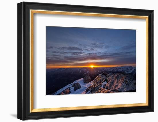 Sunrise in Watzmann with Dachstein Mountain and Steinernes Meer-Stefan Sassenrath-Framed Photographic Print