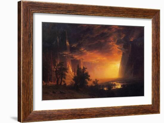 Sunrise in Yosemite Valley-Albert Bierstadt-Framed Art Print