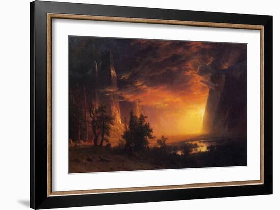 Sunrise in Yosemite Valley-Albert Bierstadt-Framed Art Print