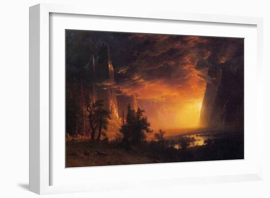 Sunrise in Yosemite Valley-Albert Bierstadt-Framed Art Print