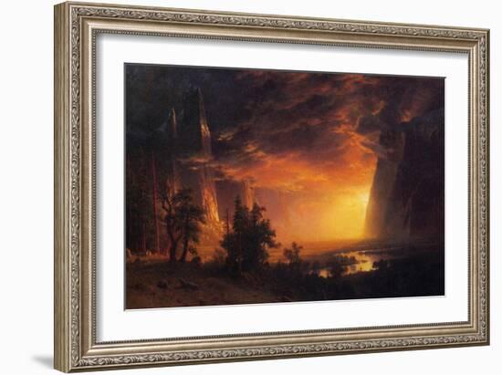 Sunrise in Yosemite Valley-Albert Bierstadt-Framed Art Print