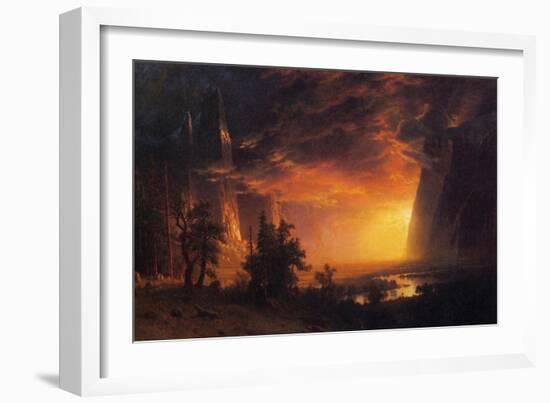 Sunrise in Yosemite Valley-Albert Bierstadt-Framed Art Print