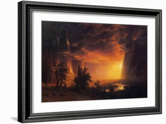 Sunrise in Yosemite Valley-Albert Bierstadt-Framed Art Print