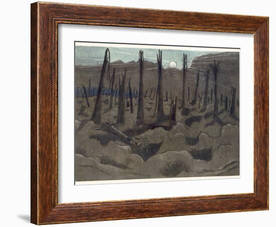 Sunrise, Inverness Copse, from British Artists at the Front, Continuation of the Western Front,…-Paul Nash-Framed Giclee Print