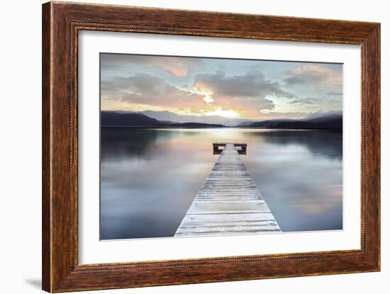 Sunrise Lake Dock 2, 2024-Alex Hanson-Framed Art Print