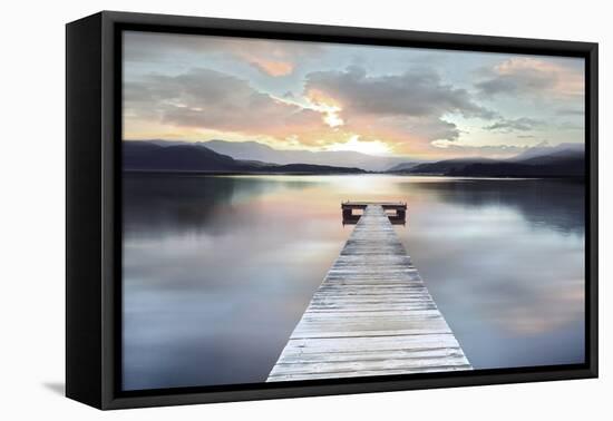 Sunrise Lake Dock 2, 2024-Alex Hanson-Framed Stretched Canvas