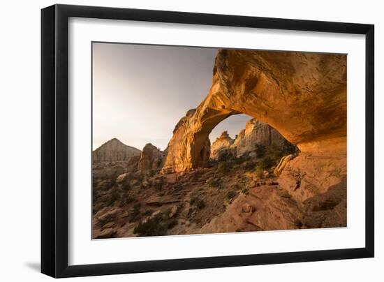 Sunrise Light On Hickman Bridge, A Beautiful Rock Bridge In Capitol Reef National Park, Utah-Austin Cronnelly-Framed Photographic Print