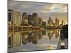 Sunrise, Melbourne Central Business District (Cbd) and Yarra River, Melbourne, Victoria, Australia-Jochen Schlenker-Mounted Photographic Print