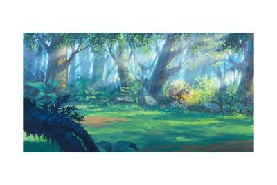 Sunrise Morning Inside Fantasy Forest Painting Illustration Art Print Noreefly Art Com