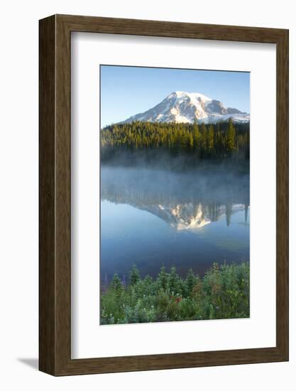 Sunrise, Mount Rainier, Reflection Lake, Mount Rainier NP, Washington-Michel Hersen-Framed Photographic Print