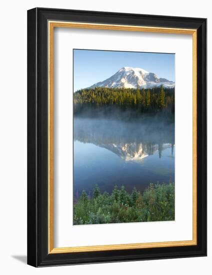 Sunrise, Mount Rainier, Reflection Lake, Mount Rainier NP, Washington-Michel Hersen-Framed Photographic Print