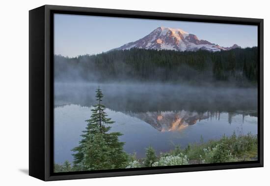 Sunrise, Mount Rainier, Reflection Lake, Mount Rainier NP, Washington-Michel Hersen-Framed Premier Image Canvas